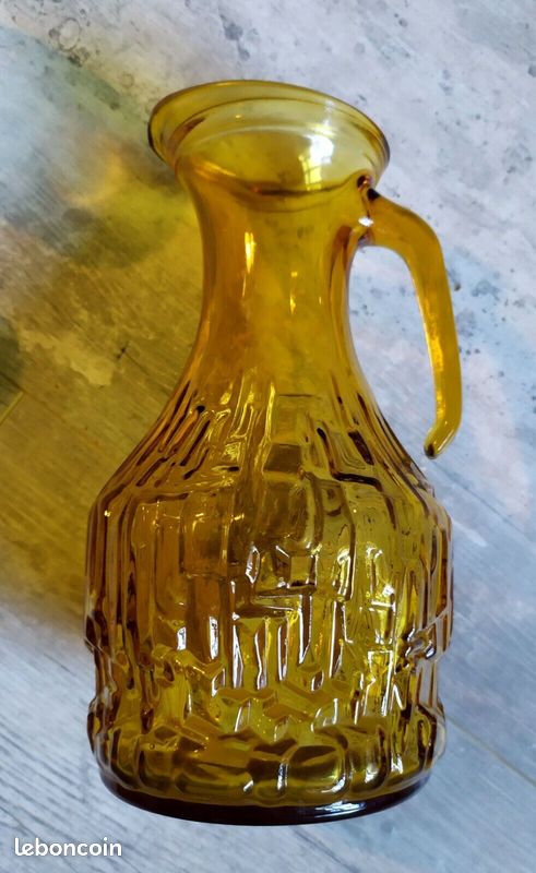 Service à orangeade verres et carafe décor japonais / deco vintage - Arts de la table