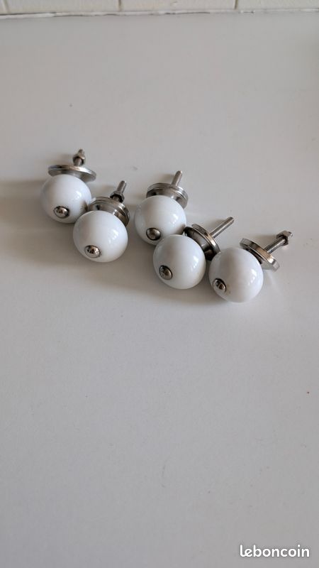 Poignées bouton céramiques - lot de 5 (image 2)