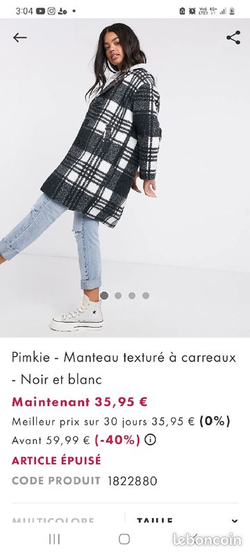 Pimkie Manteau Ã Carreaux Oversize Manteau Carreaux Bleu Femme