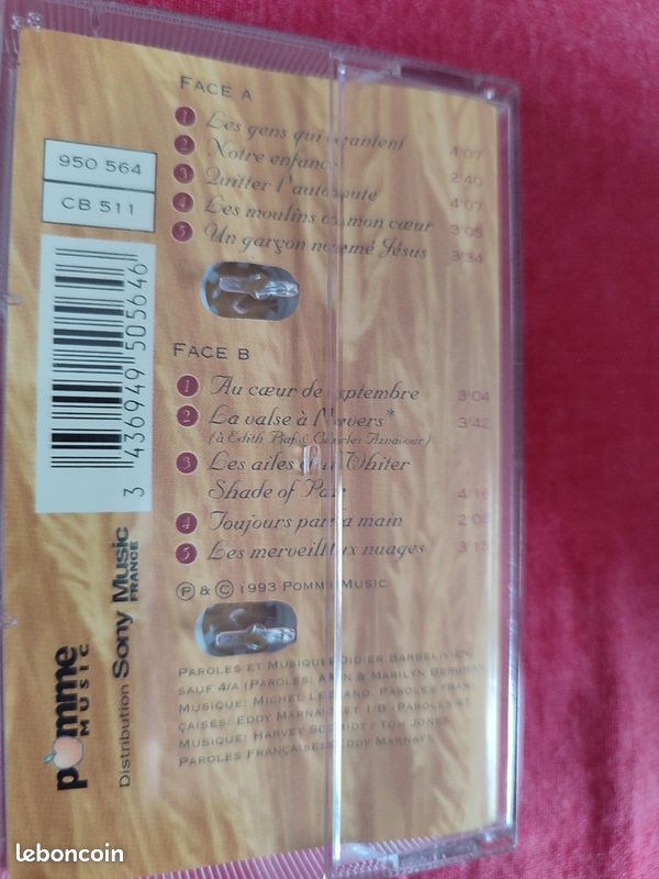 Cassette audio Anaïs & Didier Barbelivien (image 2)