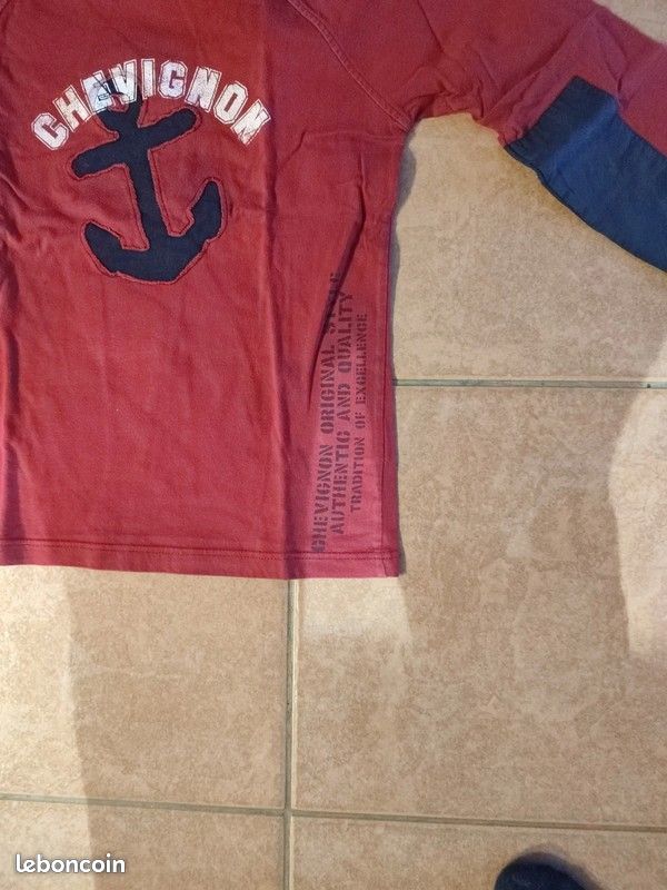 Tee shirt manches longues chevignon bordeaux 12 ans (image 2)