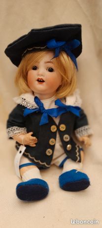 Ancienne Petite Poupée Heubach - Tête Porcelaine 300, 15/0, 18 Cm, Mignonette