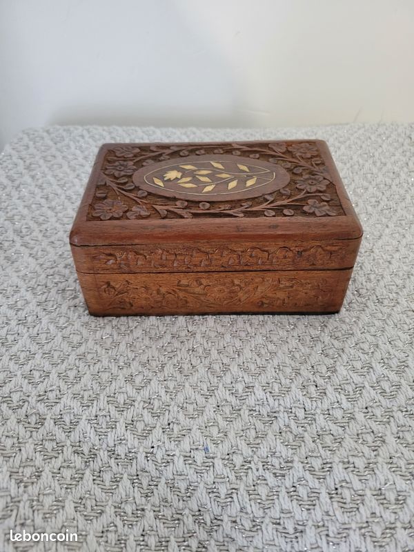 Jolie Boîte à Bijoux Peinte à La Main - Artisanat Indien - Bon état