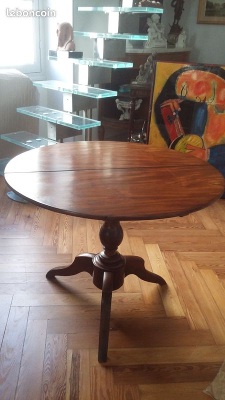 Gueridon/table à plateau relevable fin 19ème (image 1)
