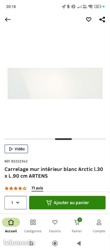 Carrelage blanc artens arctic 30x90 (image 3)