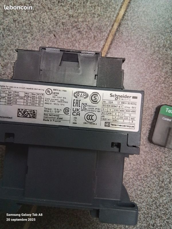 LC1D18G7 Contactor 120V Coil 3NO Same As Schneider Contactor LC1D18G7