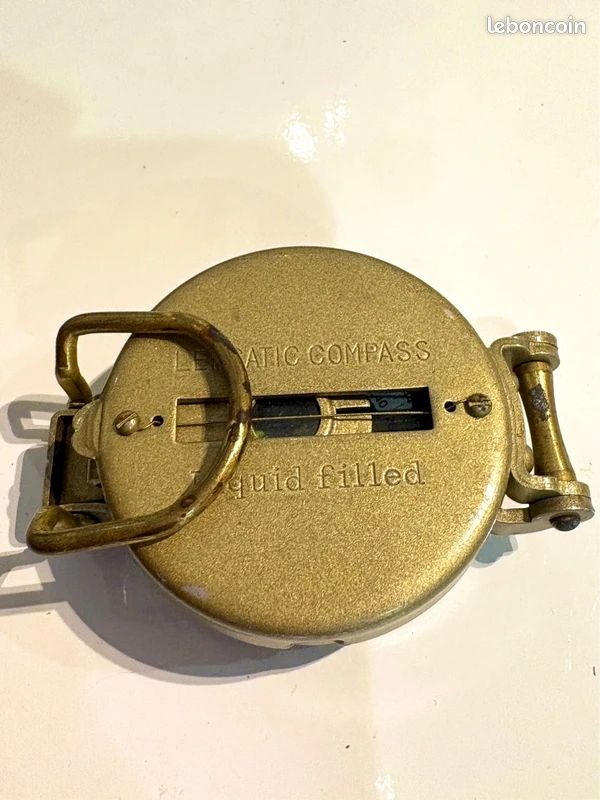 BOUSSOLE EN LAITON nautique antique, boussole Stanley London avec étui