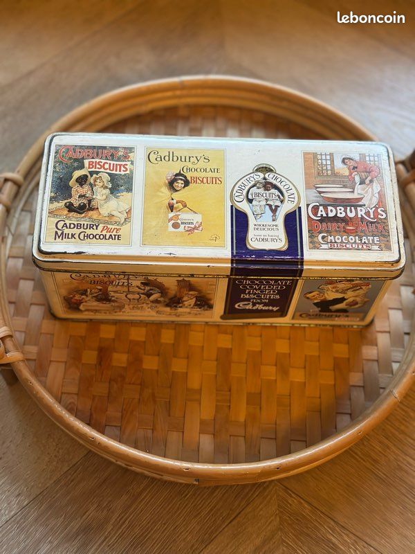 Boîte en métal sérigraphiée Cadbury années 1920-30 - 22 cm (image 1)