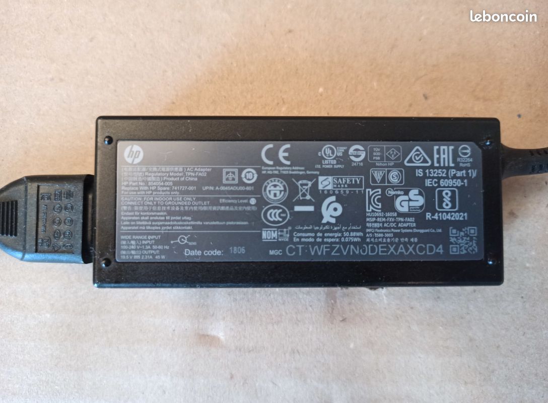 Chargeur Secteur 120W Compatible HP - Marque Visiodirect - Garantie 1 An - Neuf