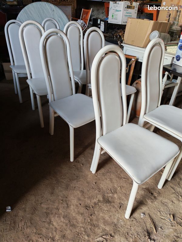 Chaise bois et cuir (image 1)