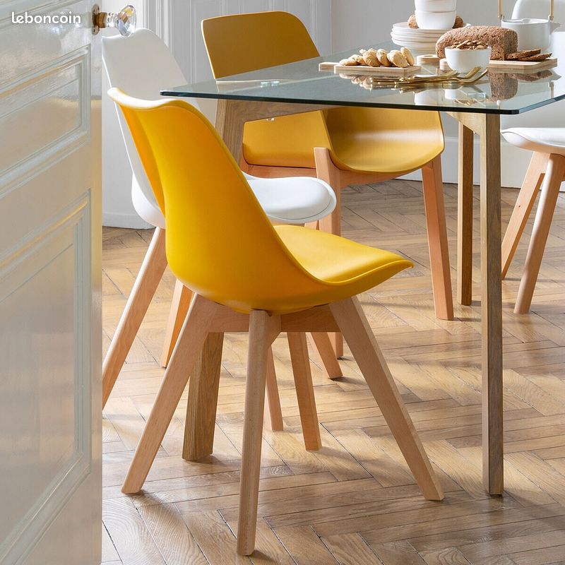 Chaise diner "BAYA" pieds en hêtre scandinave (image 2)