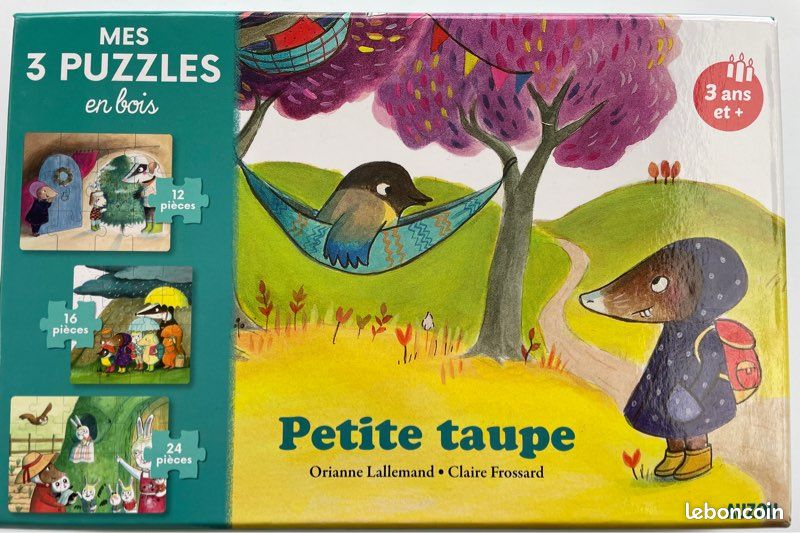 Mes 3 puzzles bois Petite Taupe (image 1)
