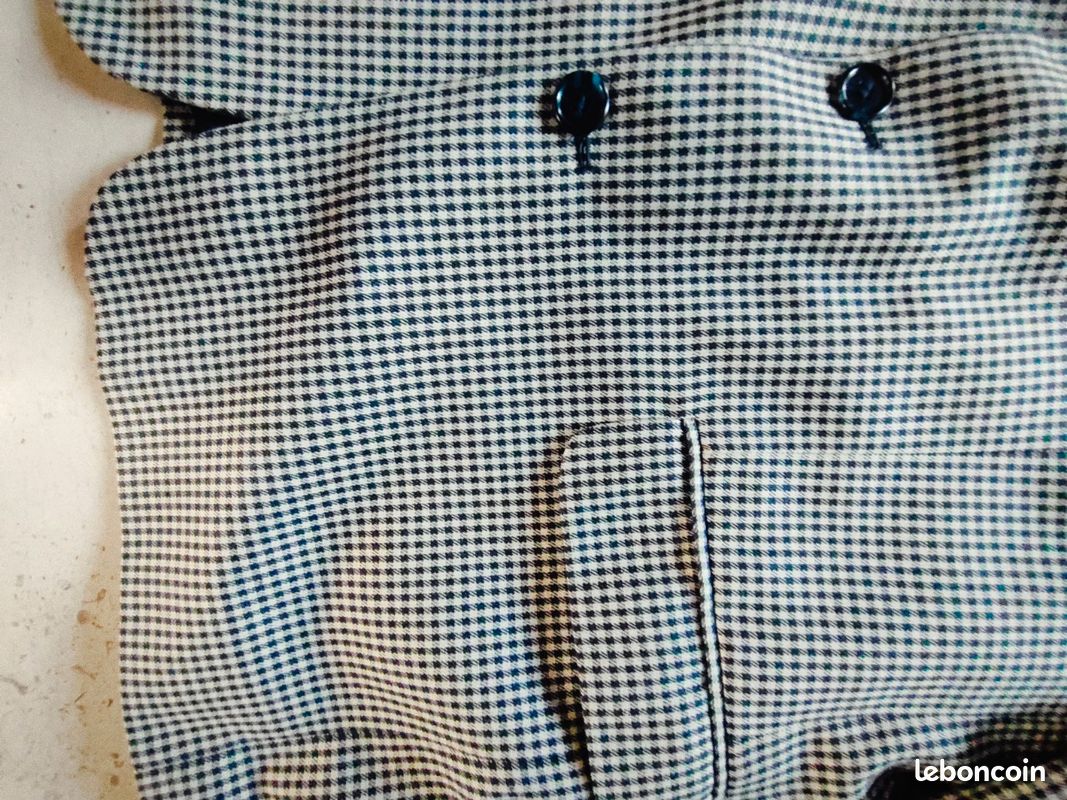 Veste Vintage Années 50/60 - Pied De Poule Bleu/noir - Taille 40 - Occasion Très Bon état - France