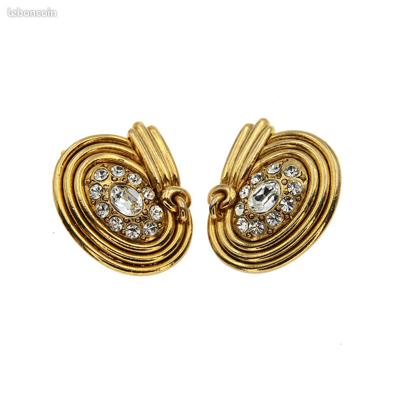 Boucles D'oreilles Rétro En Métal Doré Avec Motif Rhombe Et