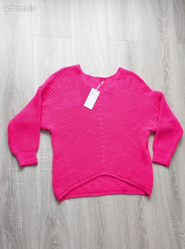 Pull rose fluo - S/M - neuf (image 3)
