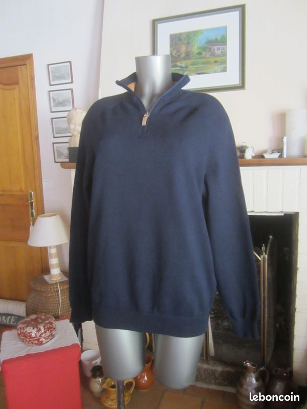 Pull bleu marine homme Kiabi taille XL neuf (image 4)