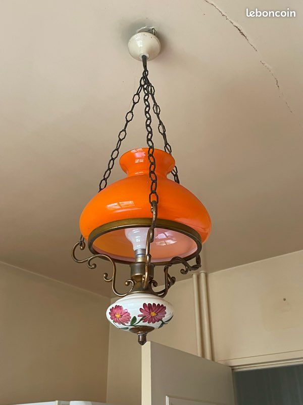 Suspension vintage année 70 orange (image 1)