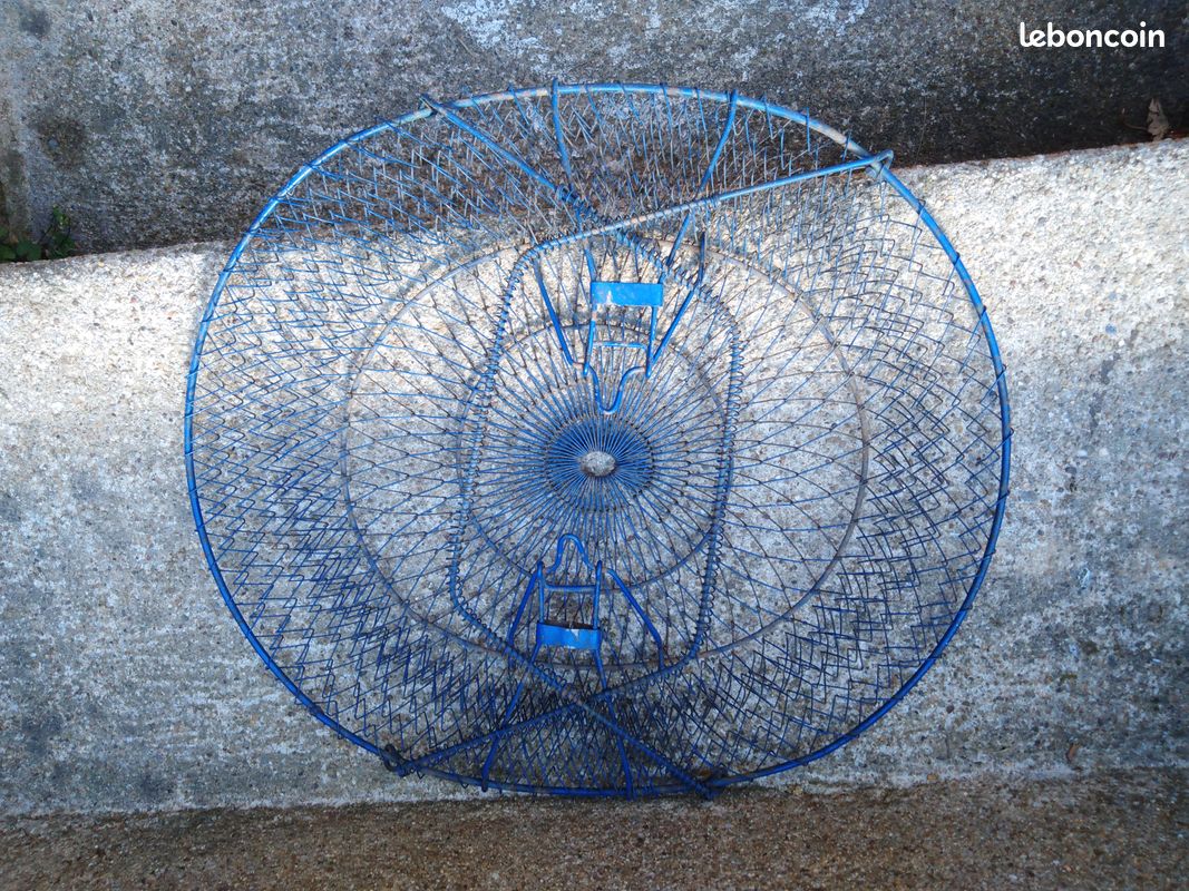 Panier De Pêche Pliable En Fil De Fer Galvanisé, Pour Poisson Et Crabe, Ancien Style