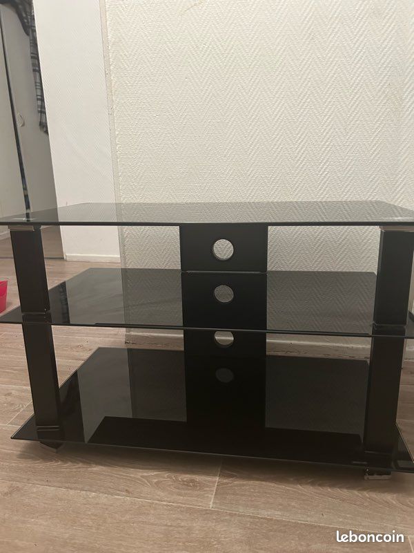 Table basse noir en verre (image 2)
