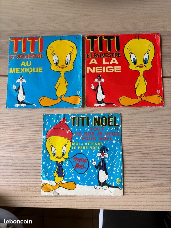 Lot de 3 vinyles 45T Titi et Sylvestre (image 1)