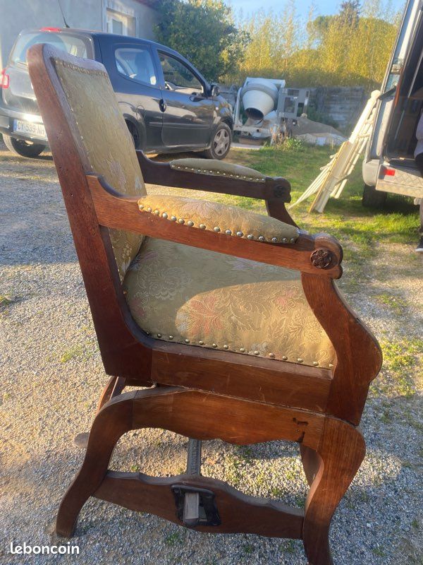 Fauteuil de barbier ancien PHOENIX – Eugene Berninghaus Cincinnati – pièce de métier déco industrielle (image 3)