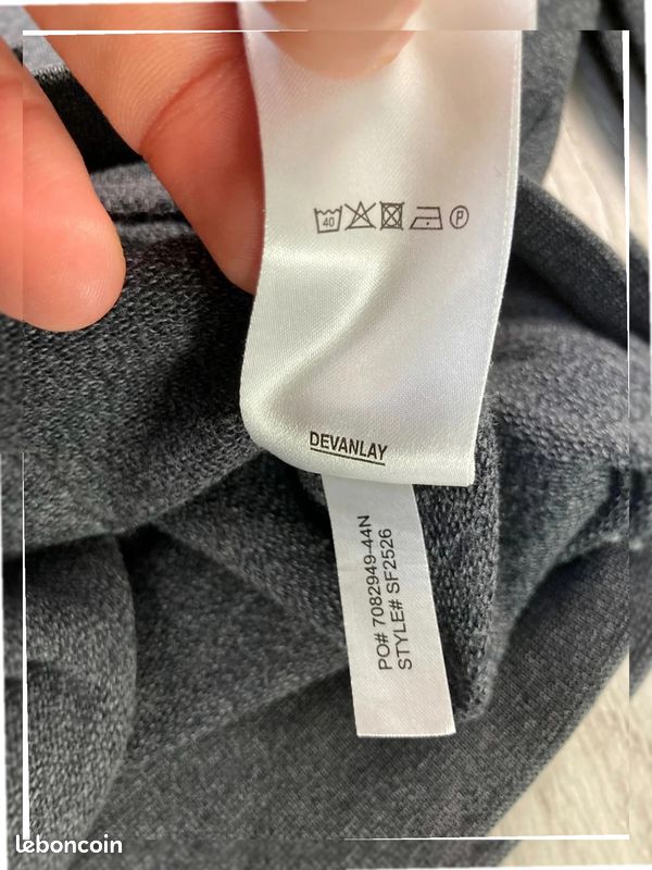 Gilet / Veste/ Sweat à capuche avec zip gris logo brodé Lacoste #A37 - Taille L (image 7)