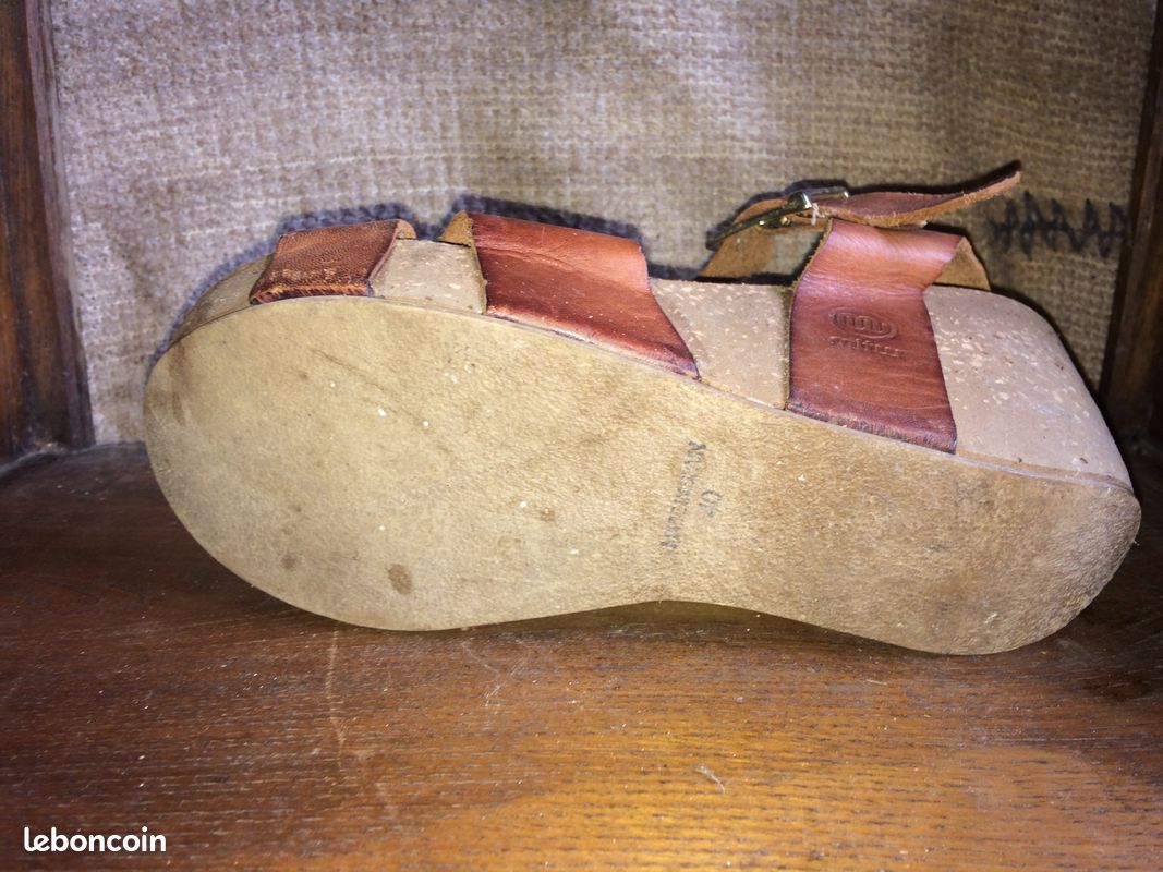 Sandales compensées cuir 40 (image 4)