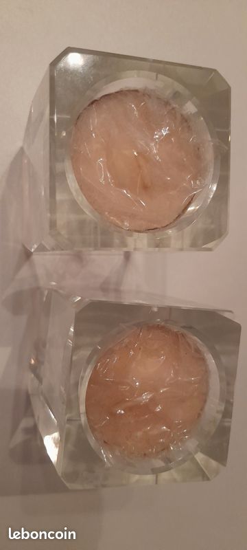 Lot de 2 bloc porte bougie et bloc cylindre en VERRE épais (image 17)