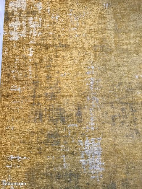 Grand Tapis Vintage Noué Main – 378x287cm, Laine 100%, Motif Persan, Moutarde Doré (pièce Unique)