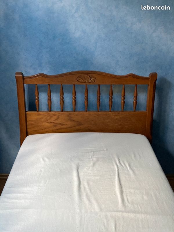 Lit hêtre une place + matelas (image 2)