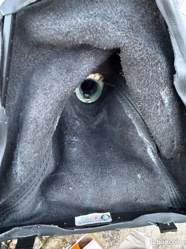 Pommeau De Levier De Vitesse En Cuir 6 Vitesses Avec Bague Chromée Pour