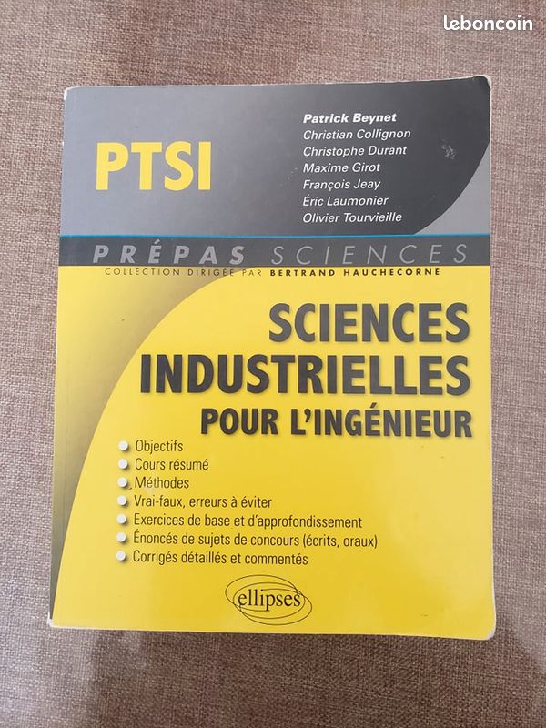 Livre CPGE SI pour l'Ingénieur PTSI Ellipses (image 1)