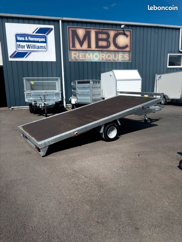 Remorque plateau roues dessous Lider PTAC 1500kg CU 1130kg 1 essieu plancher bois antidérapant (image 4)