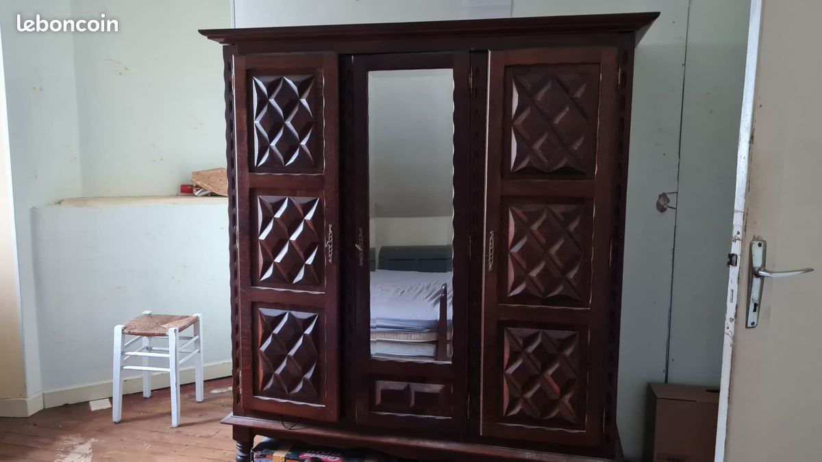 Ensemble de chambre à coucher trois pièces en bois massif (image 2)