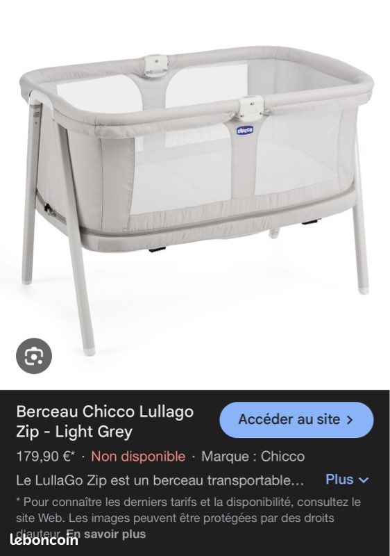 Lit bébé chicco Mobilier enfant