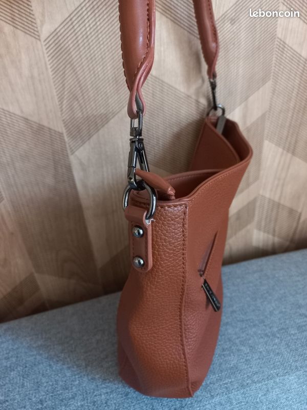 Sac à main / Sac portée épaule David Jones marron cognac (image 10)