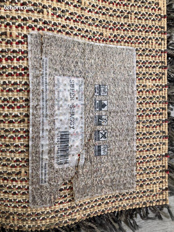 Tapis super Shaggy poils 2mx3m chocolat (image 3)