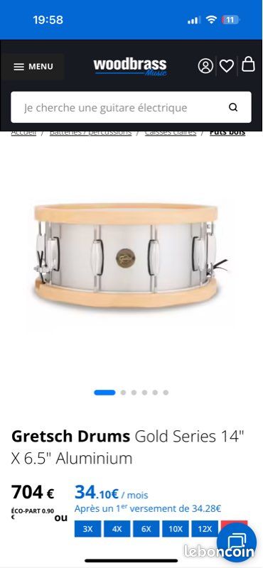 Caisse claire gretsch gold series (image 3)