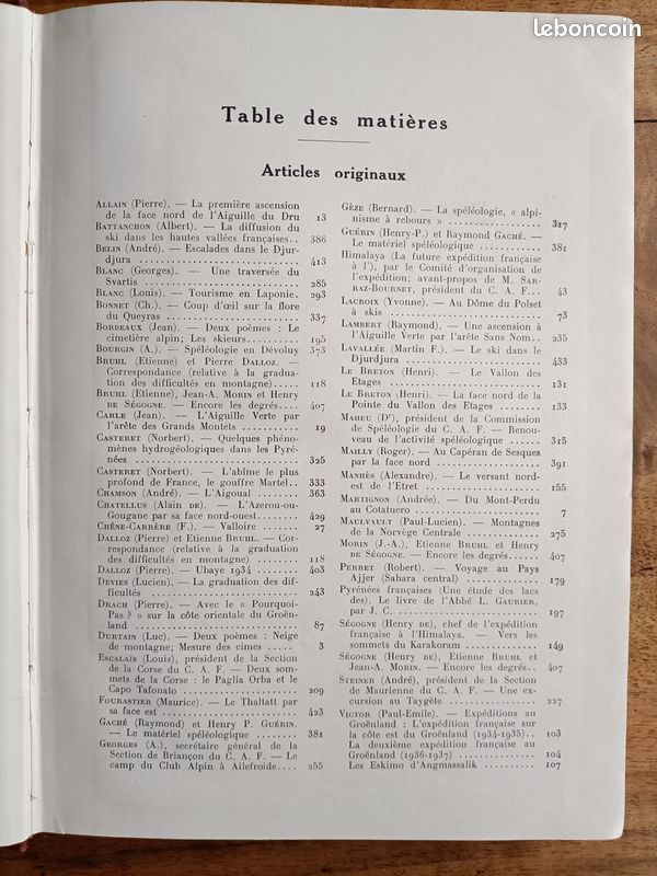 (alpinisme, pyrénéisme, spéléologie, Samivel) La MONTAGNE, revue du Club alpin français. Année 1936 complète, reliée (image 4)