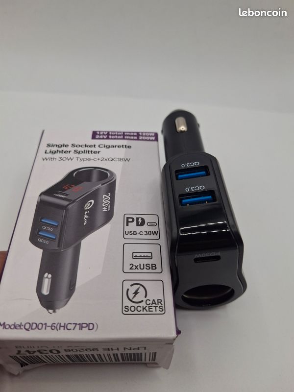 Prise usb allume cigare voiture au meilleur prix | Leroy Merlin
