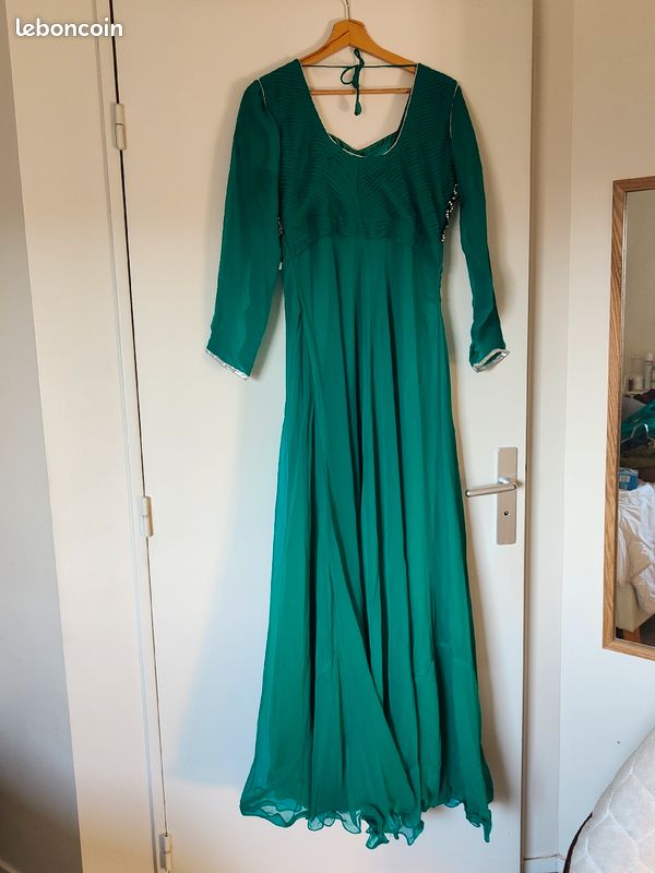 Robe indienne émeraude (image 3)