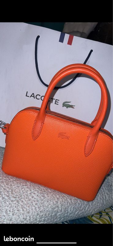 Lacoste Cuir Sac A Main Lacoste Orange Vend Sac Lacoste