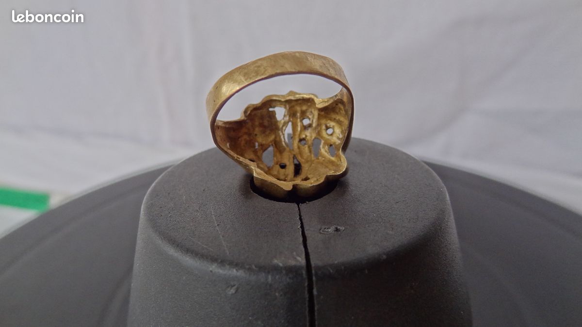 Ancienne anniversaire bague de mariage en bronze ou métal argenté antique extremement rare artefact authentique époustouflant (image 6)