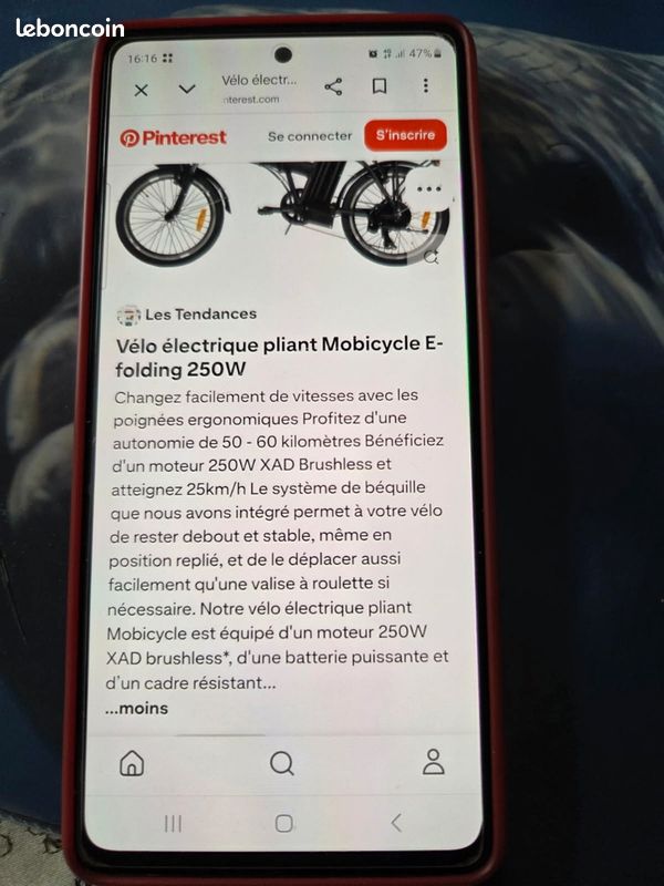 Velo électrique pliant, alu, chimano (image 4)
