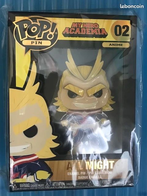 Funko Pop! Pin's My Hero Academia – All Might – Épingle Métal 3 Pouces, Design 3D, Support De Présentation, Collection Hero