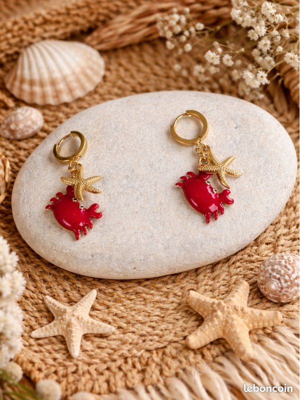 DALANE Boucles D'Oreilles Crabe Acrylique Pendantes - Cadeau Fille Femme Enfant