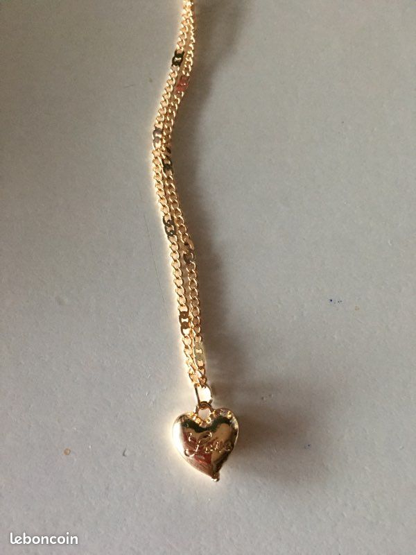 Chaîne avec pendentif , Coeur ,en Acier inoxydable doré (image 9)