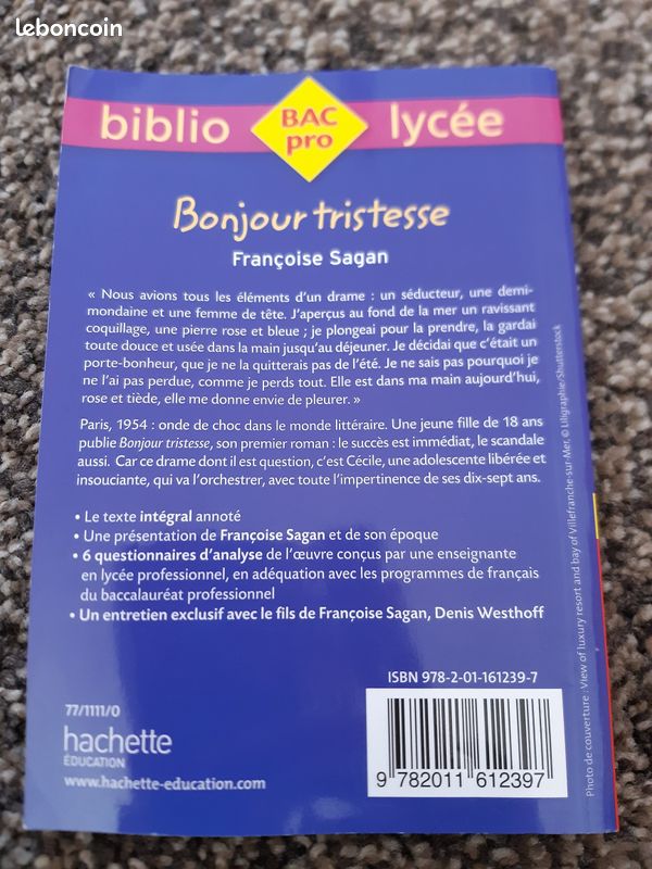 Bonjour tristesse, Francoise Sagan (image 2)