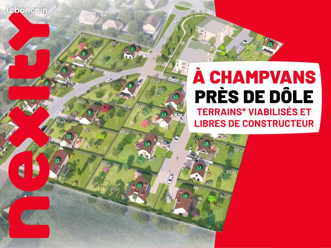 De nouveaux terrains à Champvans, tout près de Dole · 49 500 €