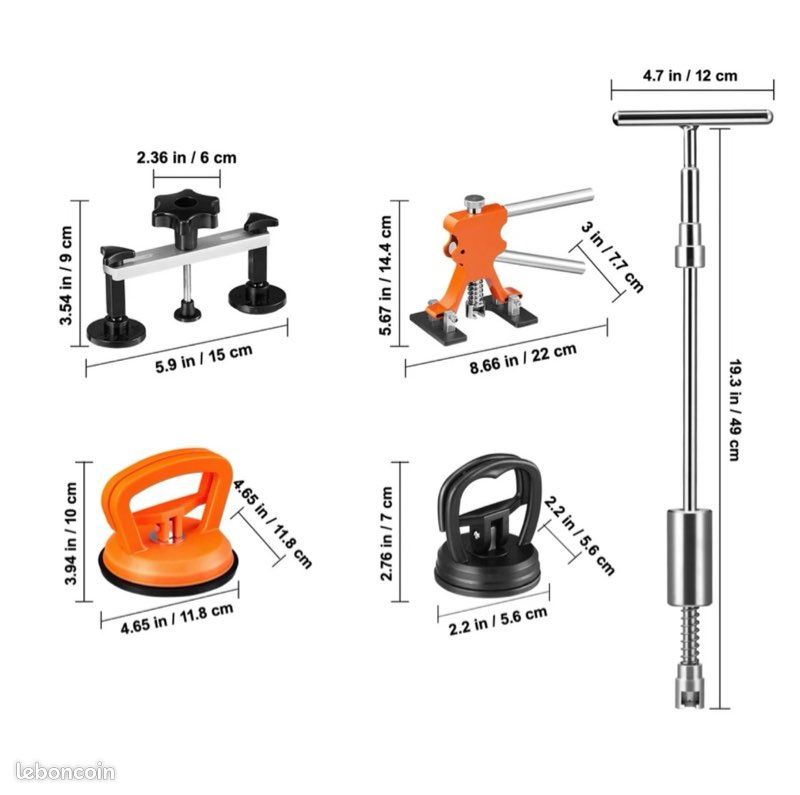 ABOOFAN Kit De Débosselage Extracteur De Bosses - Outils Réparation Voiture Argenté